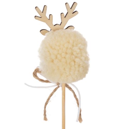 Pinzas decorativas de reno con pompones para Navidad, 24 cm, 12 unidades | Floristik24.es