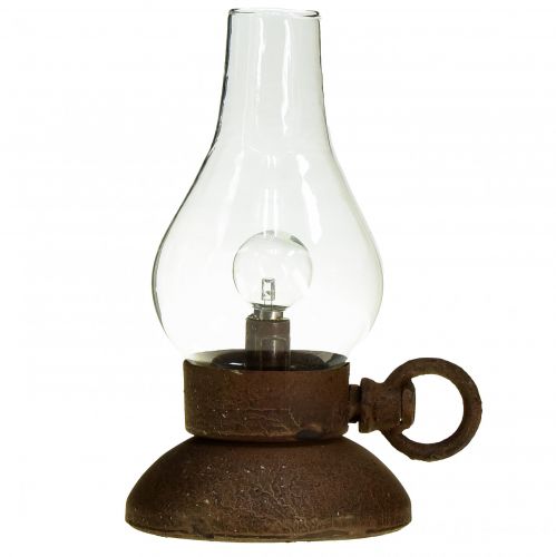 Floristik24 Lámpara retro LED lámpara de mesa vintage óxido Ø10cm H18,5cm