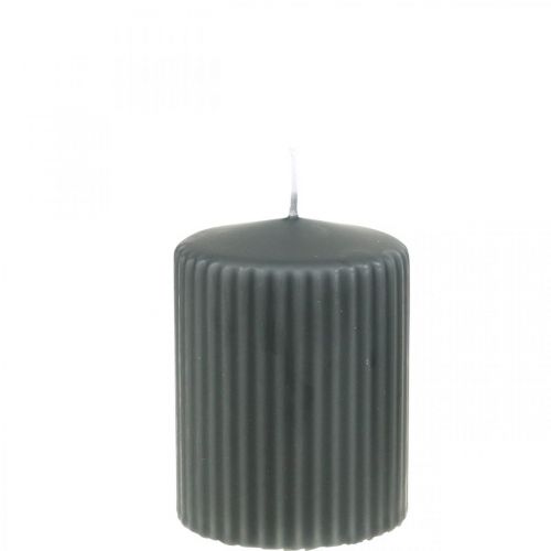 Velas de pilar antracita vela ranurada 70/90mm 4uds