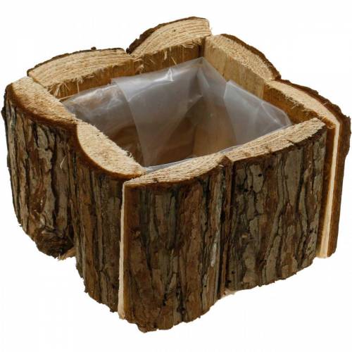 Floristik24 Caja para plantas corteza caja para flores madera 14×14cm