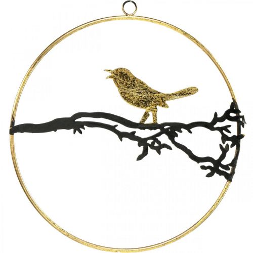 Floristik24 Decoración ventana pájaro, decoración otoñal para colgar, metal Ø22,5cm