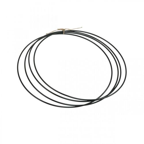Floristik24 Anillo de metal anillo de decoración Scandi ring deco loop negro Ø25cm 4pcs