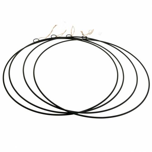 Artículo Anillo decorativo para colgar negro Ø35cm 4pcs