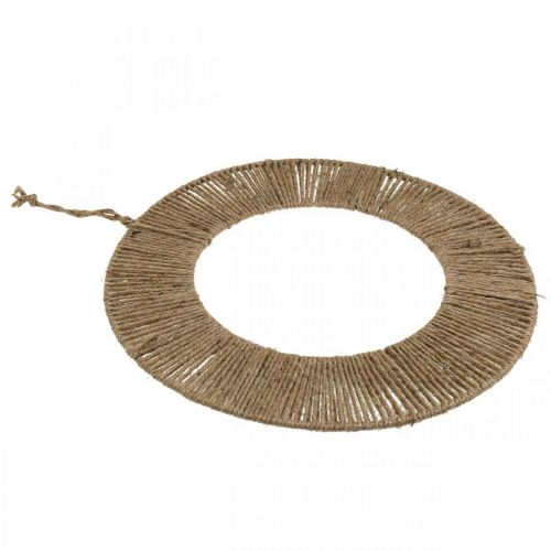 Artículo Anillo decorativo para colgar, decoración de pared, decoración de verano, anillo revestido color natural, plata Ø39,5cm