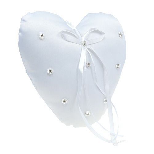 Floristik24 Almohada con forma de corazón 18cm blanco