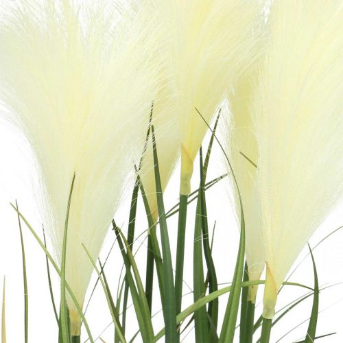 Artículo Hierba de caña en maceta Planta artificial en maceta Crema, Verde 79cm