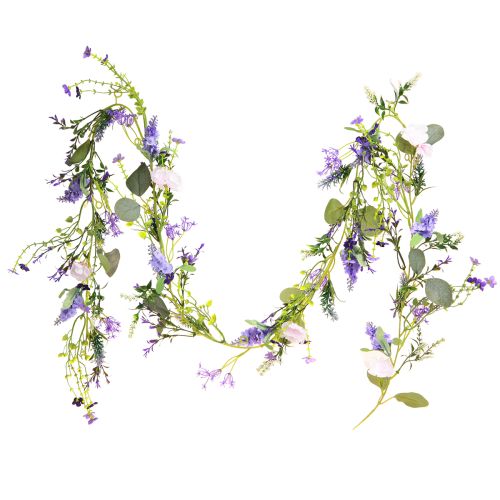 Floristik24 Guirnalda de flores romántica en violeta rosa blanco L194cm 2 piezas