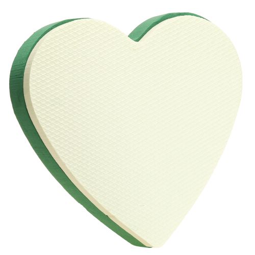 Artículo Corazón de espuma floral romántico 30cm espuma floral verde 2 piezas