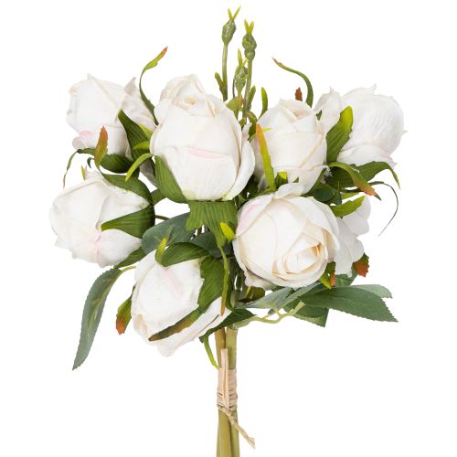 Floristik24 Ramo de flores artificiales de rosas para decoración de mesa con estilo, 31 cm, 3 piezas