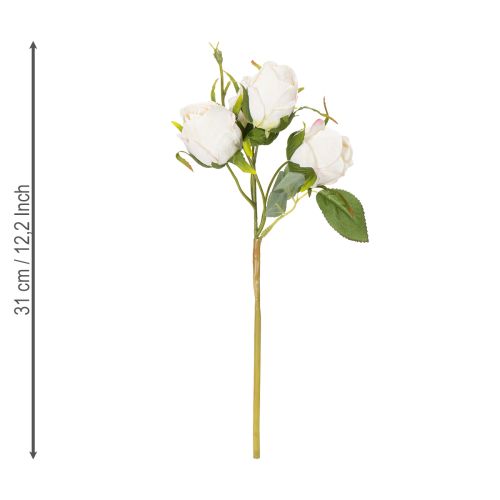 Artículo Ramo de flores artificiales de rosas para decoración de mesa con estilo, 31 cm, 3 piezas