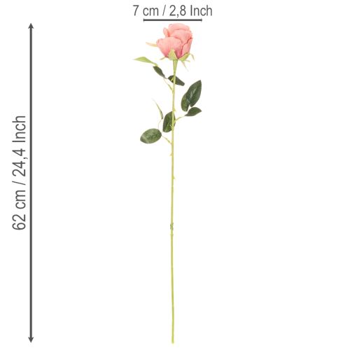 Flores artificiales de rosas en un ramo, tallo largo de 62 cm, 12 unidades. | Floristik24.es