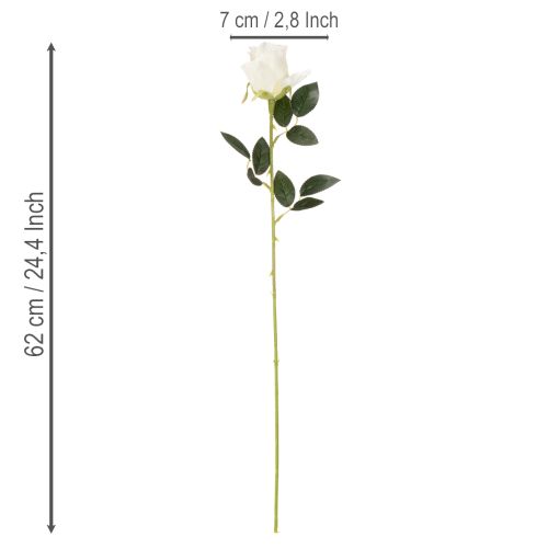 Rosas artificiales de tallo largo para jarrón, 62 cm, 12 unidades. | Floristik24.es