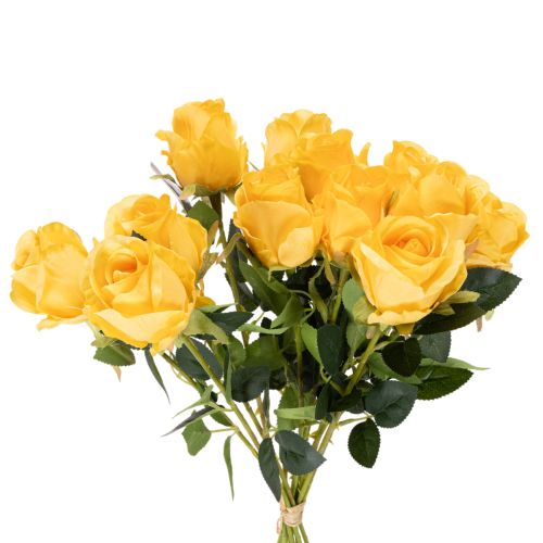 Rosa artificial de tallo largo, flor artificial, 62 cm, 12 unidades | Floristik24.es