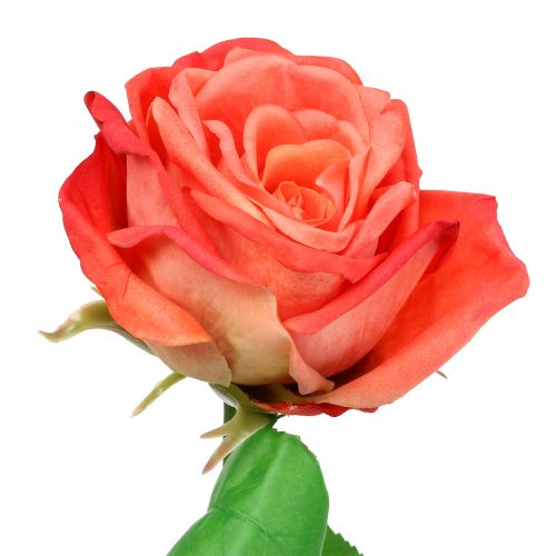 Artículo Rosa flor artificial salmón 67,5cm