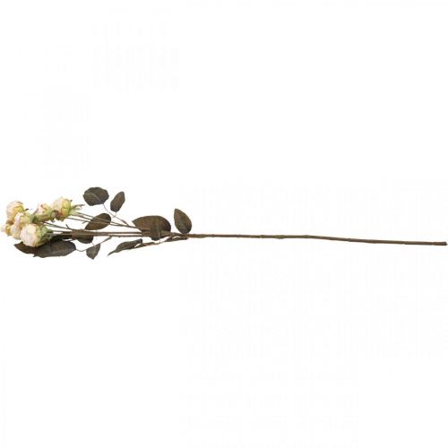 Artículo Rosas artificiales marchitas Drylook 9 pétalos crema 69cm