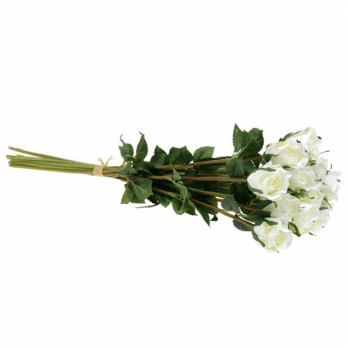 Floristik24 Rosa blanca 42cm 12pcs