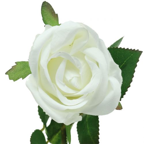 Artículo Rosa blanco 44cm para decoración 6pcs