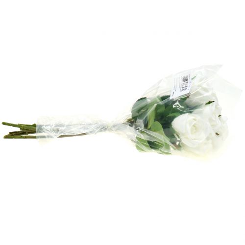 Floristik24 Rosa blanco 44cm para decoración 6pcs