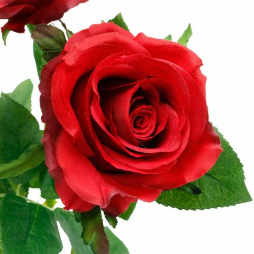Artículo Rosa roja rosas artificiales flores de seda 3 piezas