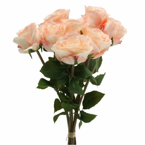 Floristik24 Ramo de rosas artificiales albaricoque 8 piezas