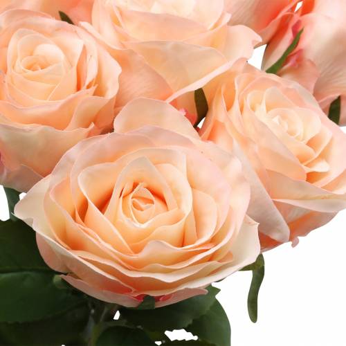 Floristik24 Ramo de rosas artificiales albaricoque 8 piezas