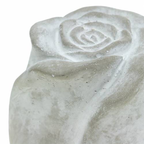 Floristik24 Rosa para decoración de tumbas rosas para decoración de tumbas de hormigón H7cm 6 piezas