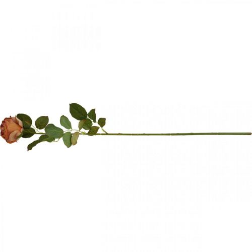 Artículo Rosa artificial naranja, rosa artificial, rosa decorativa L74cm Ø7cm