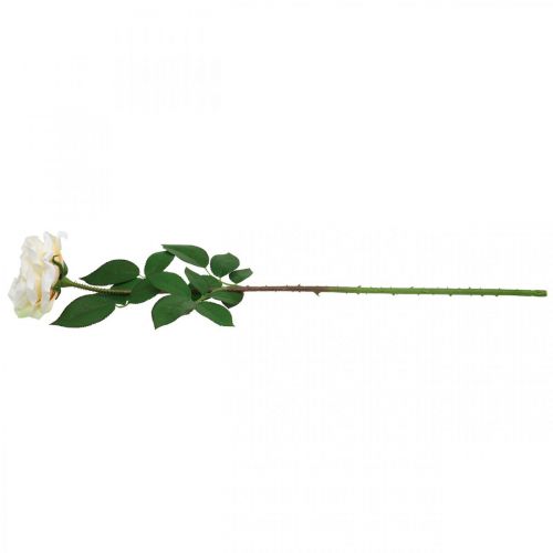 Artículo Rosa de albaricoque blanco cremoso, flor de seda, rosas artificiales L72cm Ø12cm