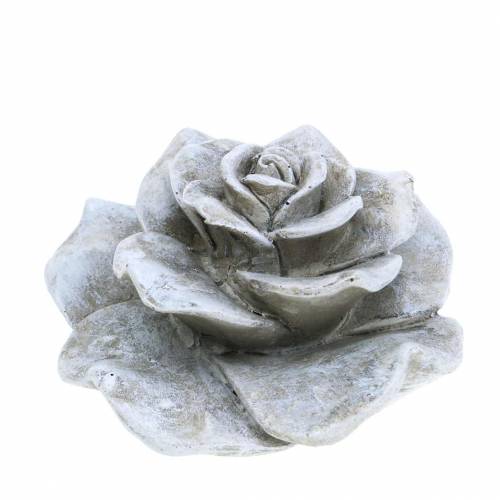 Floristik24 Rosa decorativa gris Ø9.3cm