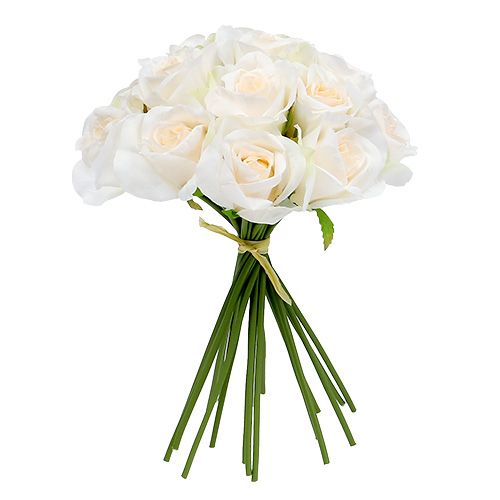 Floristik24 Ramo de rosas blanco Ø26cm