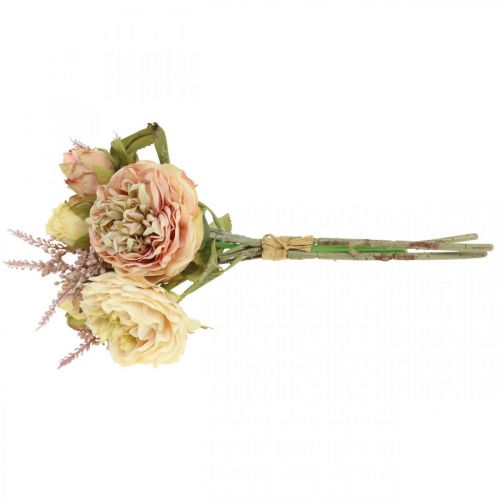 Artículo Ramo de rosas artificiales ramo de otoño crema, rosa Al. 36 cm