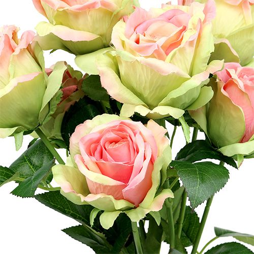 Rosal artificial verde, rosa 55cm