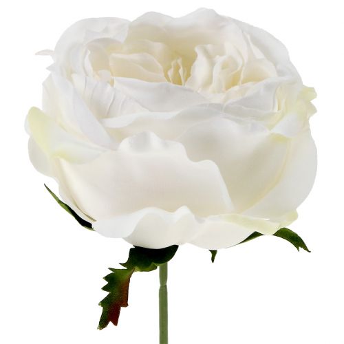 Artículo Flor de rosa blanca 17cm 4 piezas