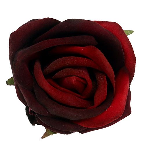 Floristik24 Cabeza de rosa Ø6,5cm Rojo oscuro 8pcs