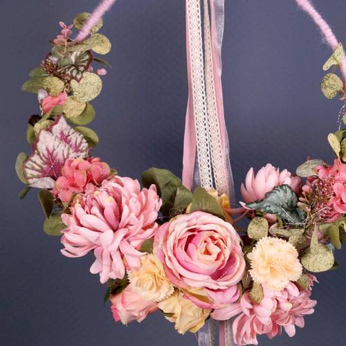Floristik24 Crema de rosas artificiales 69cm