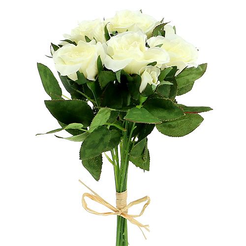 Floristik24 Ramos de rosas blancas L26cm 3pcs