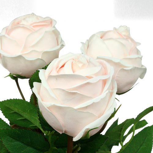 Artículo Ramo de rosas rosa suave 65cm 4pcs