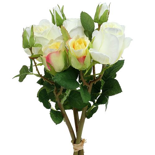 Floristik24 Ramo de rosas crema 40cm