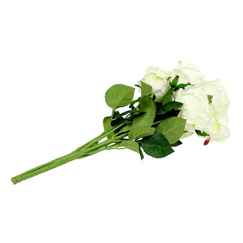 Artículo Ramo de rosas blancas, crema 55cm