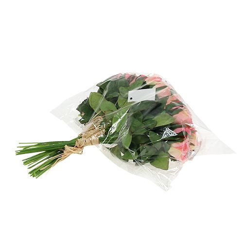 Floristik24 Ramo de rosas en rosa L26cm 3 piezas