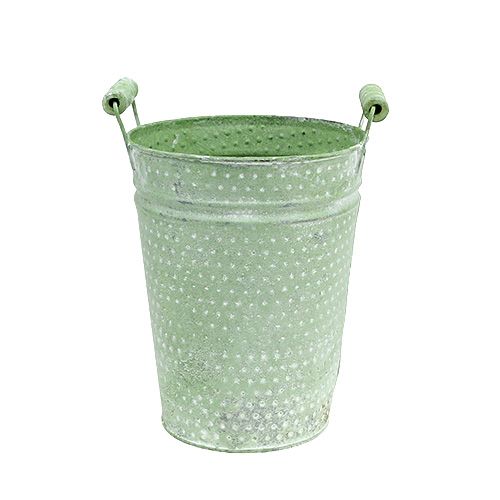 Floristik24 Macetero de metal verde Ø12cm H16cm