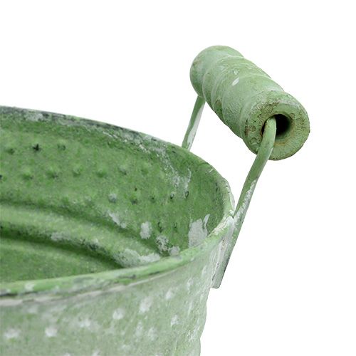 Floristik24 Macetero de metal verde Ø12cm H16cm