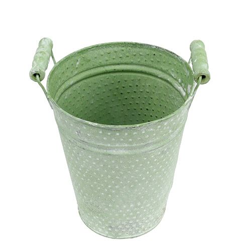 Floristik24 Macetero de metal verde Ø12cm H16cm