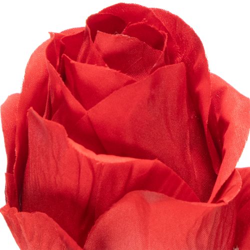 Rama de rosa artificial de seda, color rojo, 72 cm, 3 unidades. | Floristik24.es