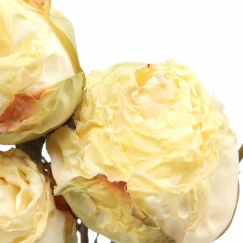 Floristik24 Rama de rosa artificial crema blanco 45cm