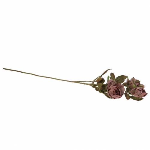 Floristik24 Rama de rosa artificial violeta 76cm