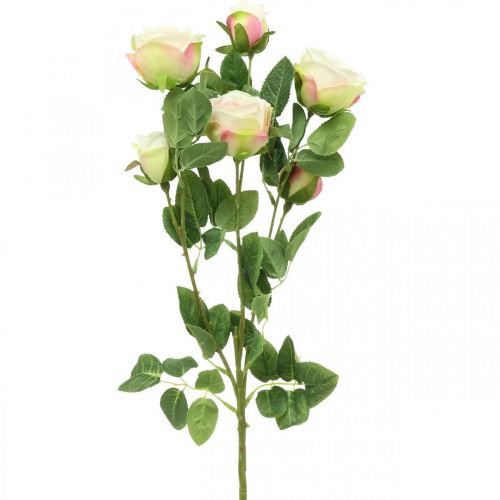 Floristik24 Rama de rosa, rosas de seda, rama artificial rosa, crema L66cm Ø3/5cm