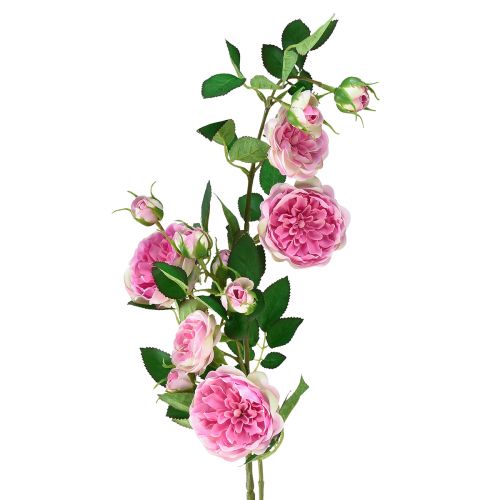 Artículo Rama de rosas rosas de seda ramas artificiales rosas crema rosa 79cm