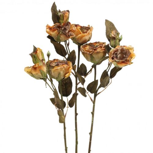 Deco ramo de rosas flores artificiales ramo de rosas amarillo 45cm 3pcs