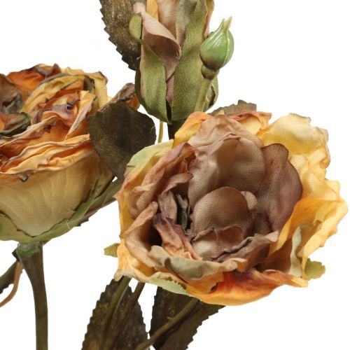 Artículo Ramo de rosas decorativo flores artificiales ramo de rosas amarillo 45cm 3 piezas